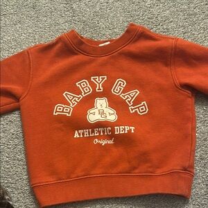 GAP Orange Crew Neck Sweatshirt with Collegiate Print